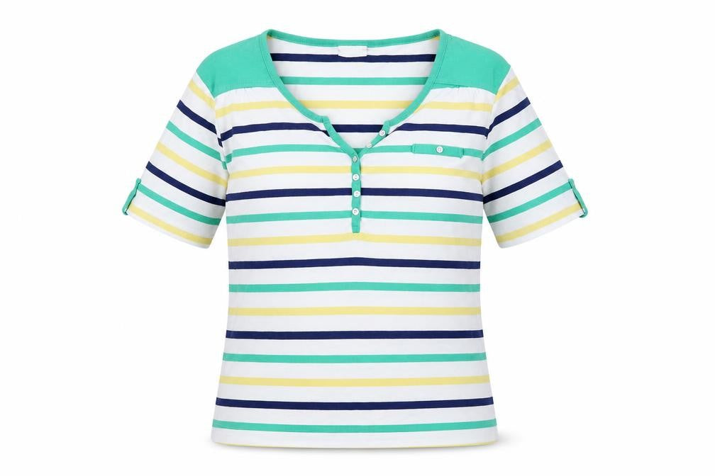 Damart Womens White Striped  Basic Blouse Size 10