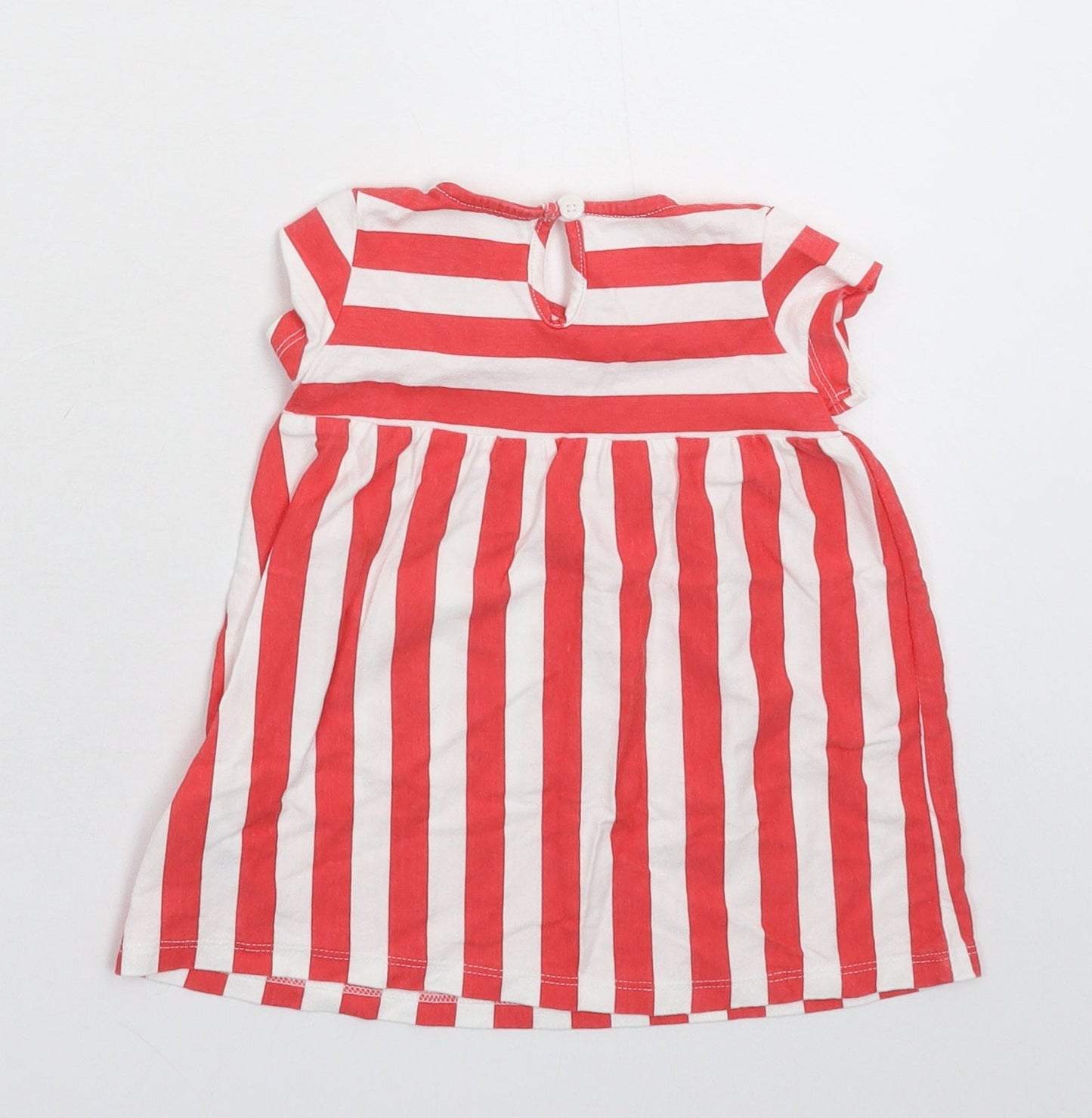 F&F Girls Red Striped  Fit & Flare  Size 6-9 Months