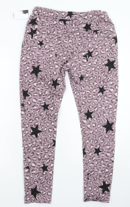 Blanco Womens Grey Animal Print  Trousers  Size 34 in L27 in