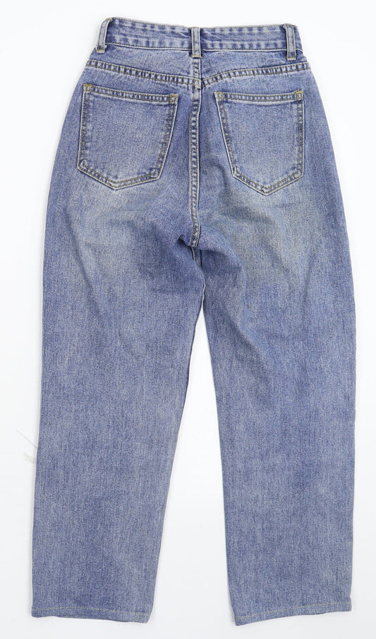Preworn Girls Blue  Denim Straight Jeans Size L - Distressed