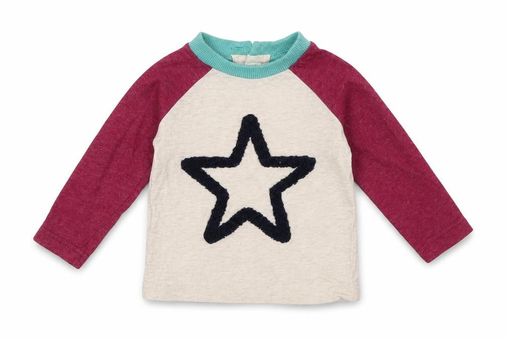 M&Co Girls Multicoloured Geometric  Basic T-Shirt Size 0-3 Months