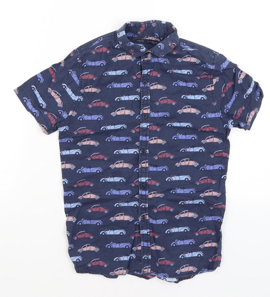NEXT Boys Blue   Basic Button-Up Size 9 Years  - Cars