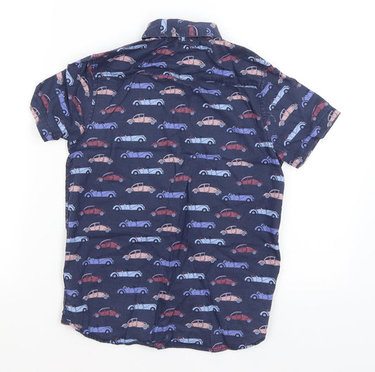 NEXT Boys Blue   Basic Button-Up Size 9 Years  - Cars
