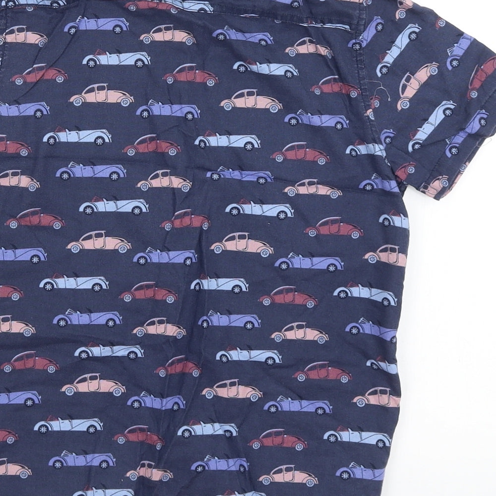 NEXT Boys Blue   Basic Button-Up Size 9 Years  - Cars