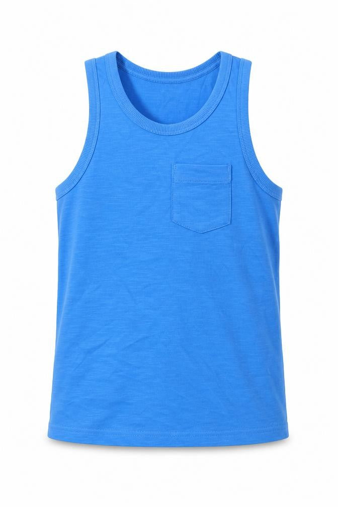 M&S Boys Blue   Basic Tank Size 6-7 Years