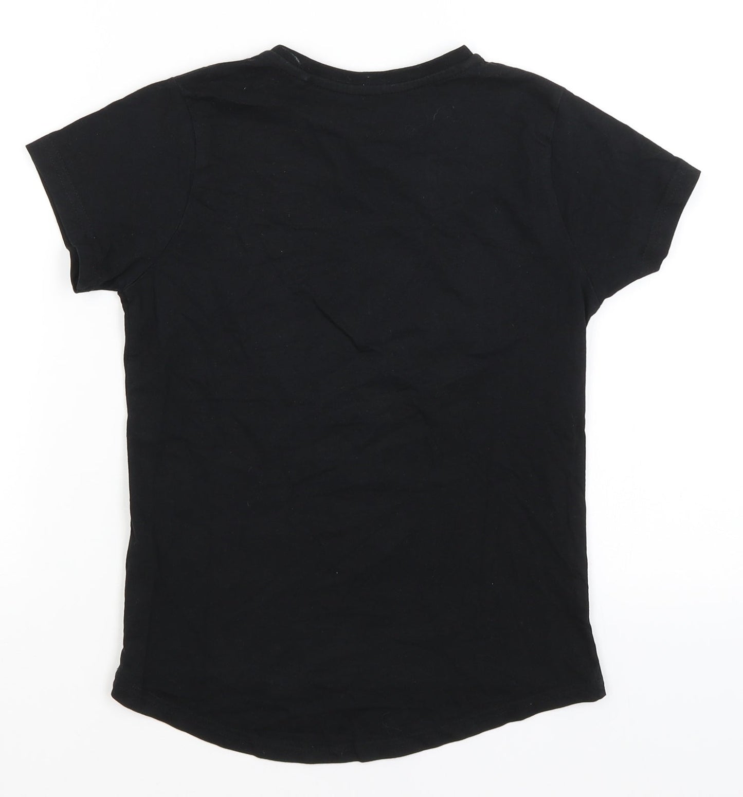 Primark Girls Black   Basic T-Shirt Size 7-8 Years  - Flossing
