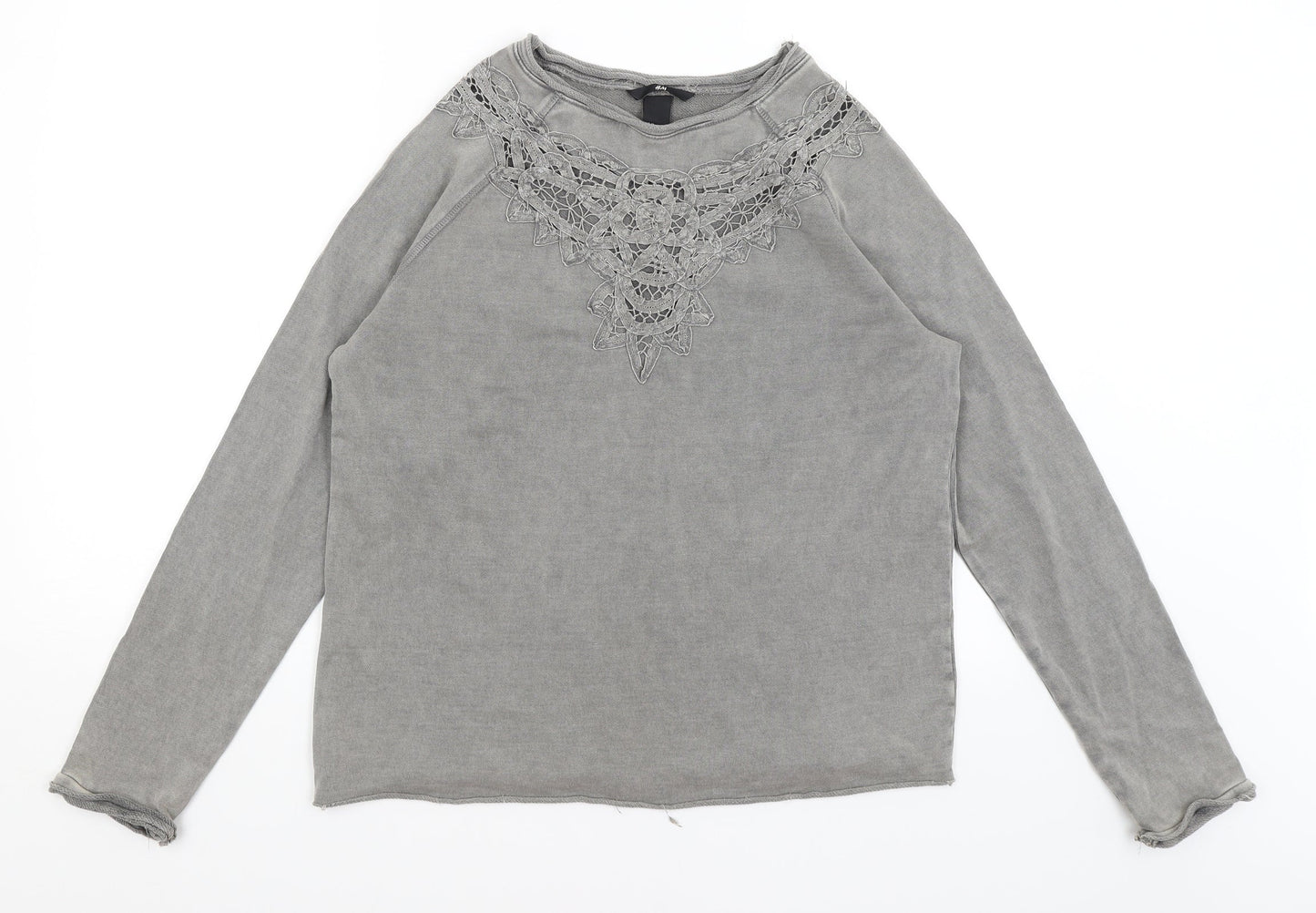 H&M Womens Grey   Pullover Jumper Size M