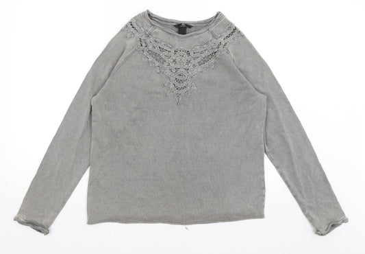 H&M Womens Grey   Pullover Jumper Size M