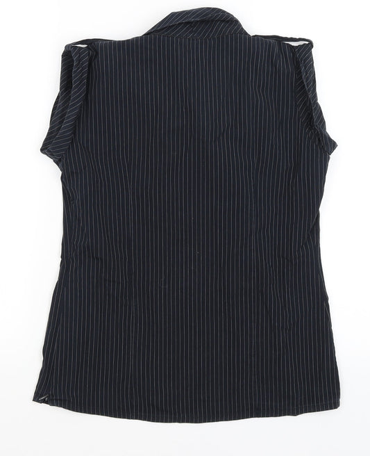 Kimono Womens Black Striped  Tunic T-Shirt Size L