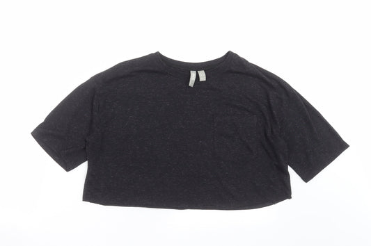 ASOS Womens Black   Cropped T-Shirt Size 8