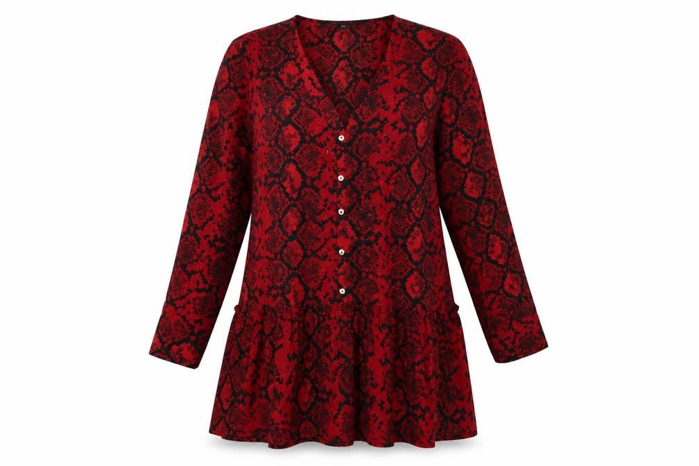 Capsule Womens Red Animal Print A-Line Size 14