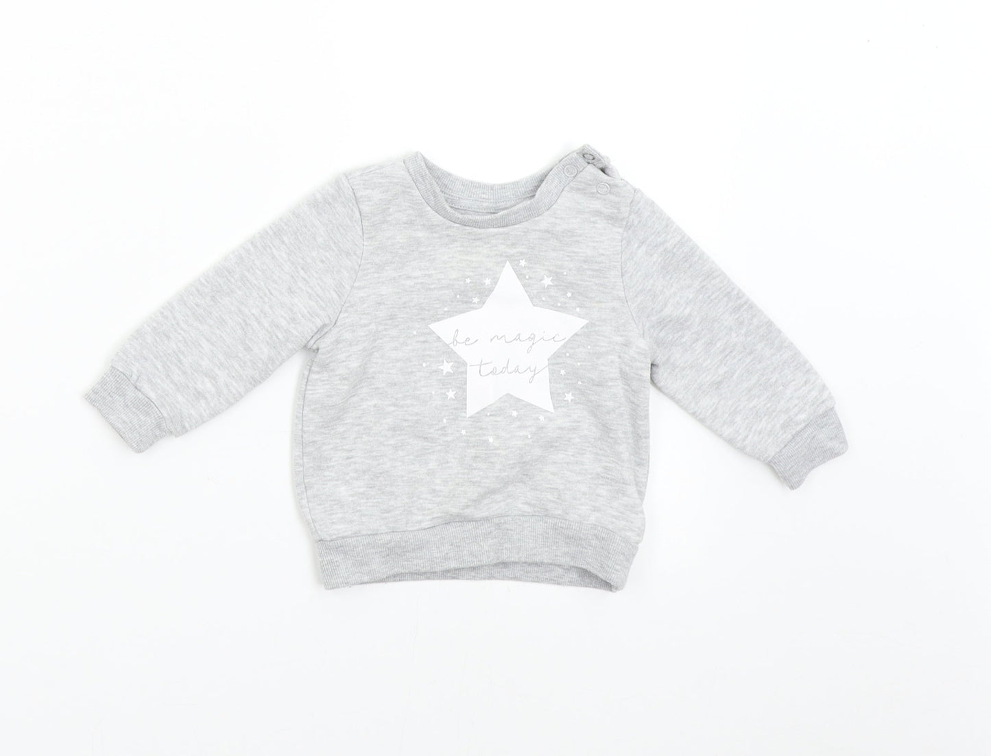Primark Baby Grey   Pullover Jumper Size 6-9 Months  - Star