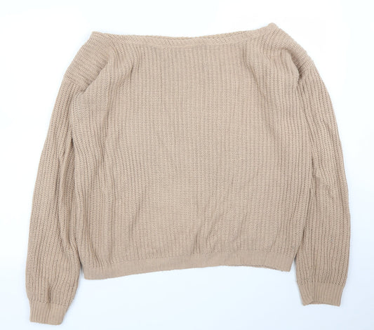Missguided Womens Beige   Pullover Jumper Size L