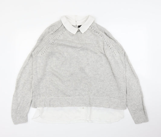 M&Co Womens Grey   Pullover Jumper Size 16