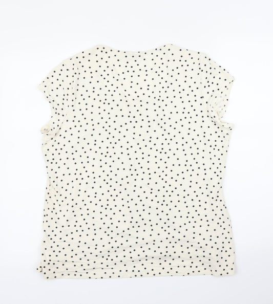 m&s Womens Beige Polka Dot  Basic Blouse Size M