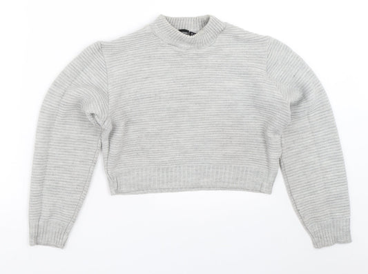 PRETTYLITTLETHING Womens Grey   Pullover Jumper Size 16