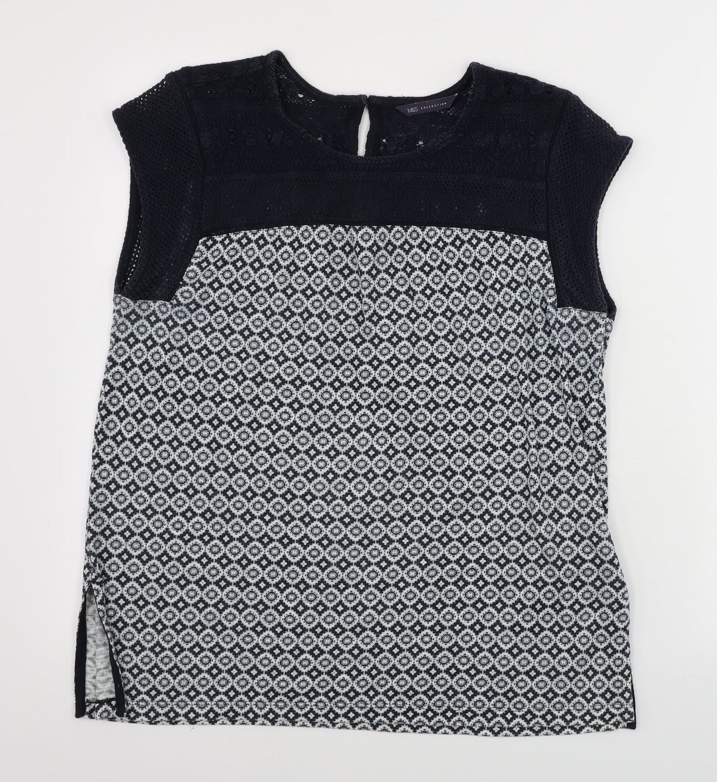 Marks and Spencer  Womens Grey Geometric  Basic Tank Size 10