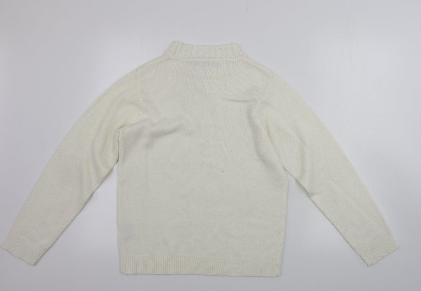 EWM Womens Beige Houndstooth  Pullover Jumper Size M