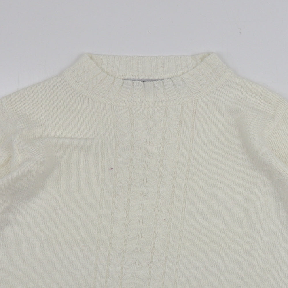 EWM Womens Beige Houndstooth  Pullover Jumper Size M