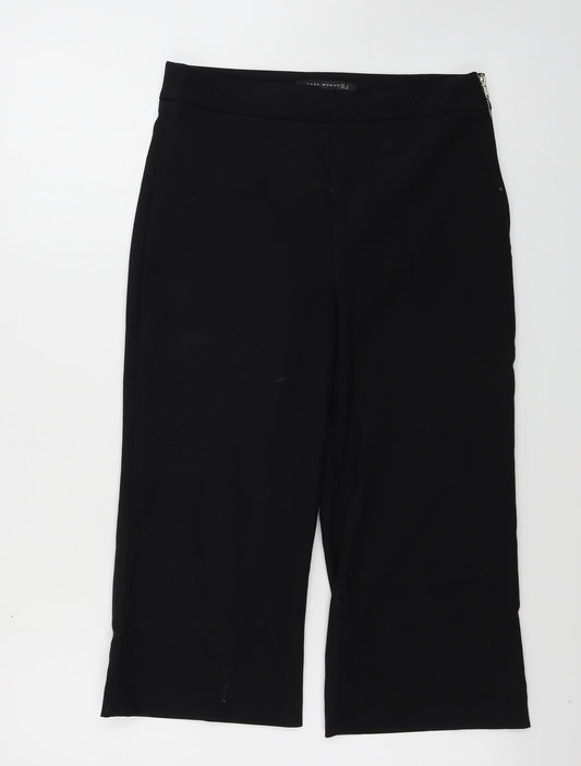 Zara Womens Black   Cropped Trousers Size S