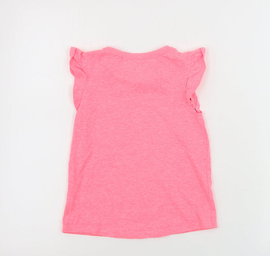TU Girls Pink   Basic T-Shirt Size 5-6 Years