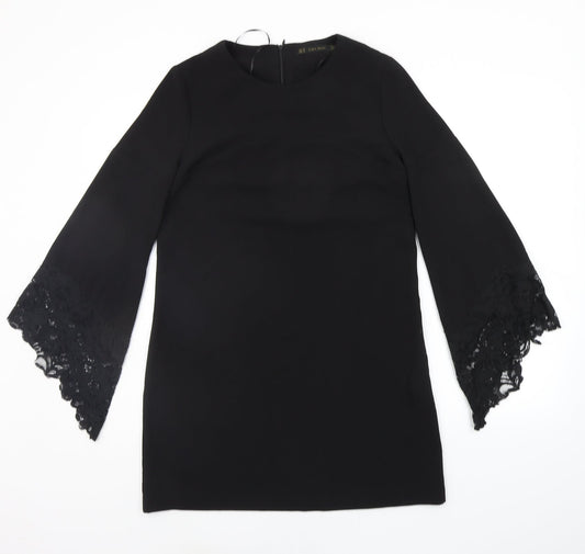 Zara Womens Black Houndstooth  A-Line  Size XS