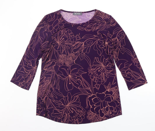 MR MAX  Womens Purple Floral  Basic Blouse Size M