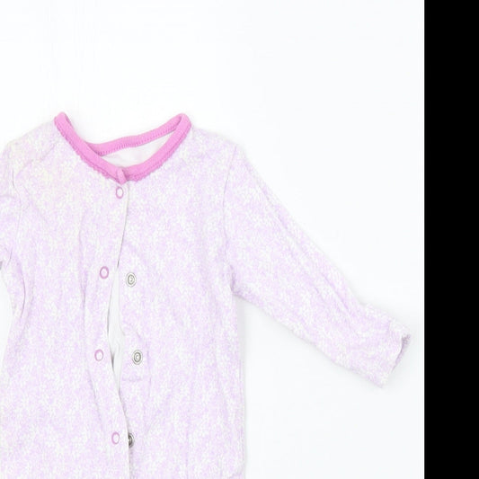 TU Girls Purple Floral  Babygrow One-Piece Size 0-3 Months