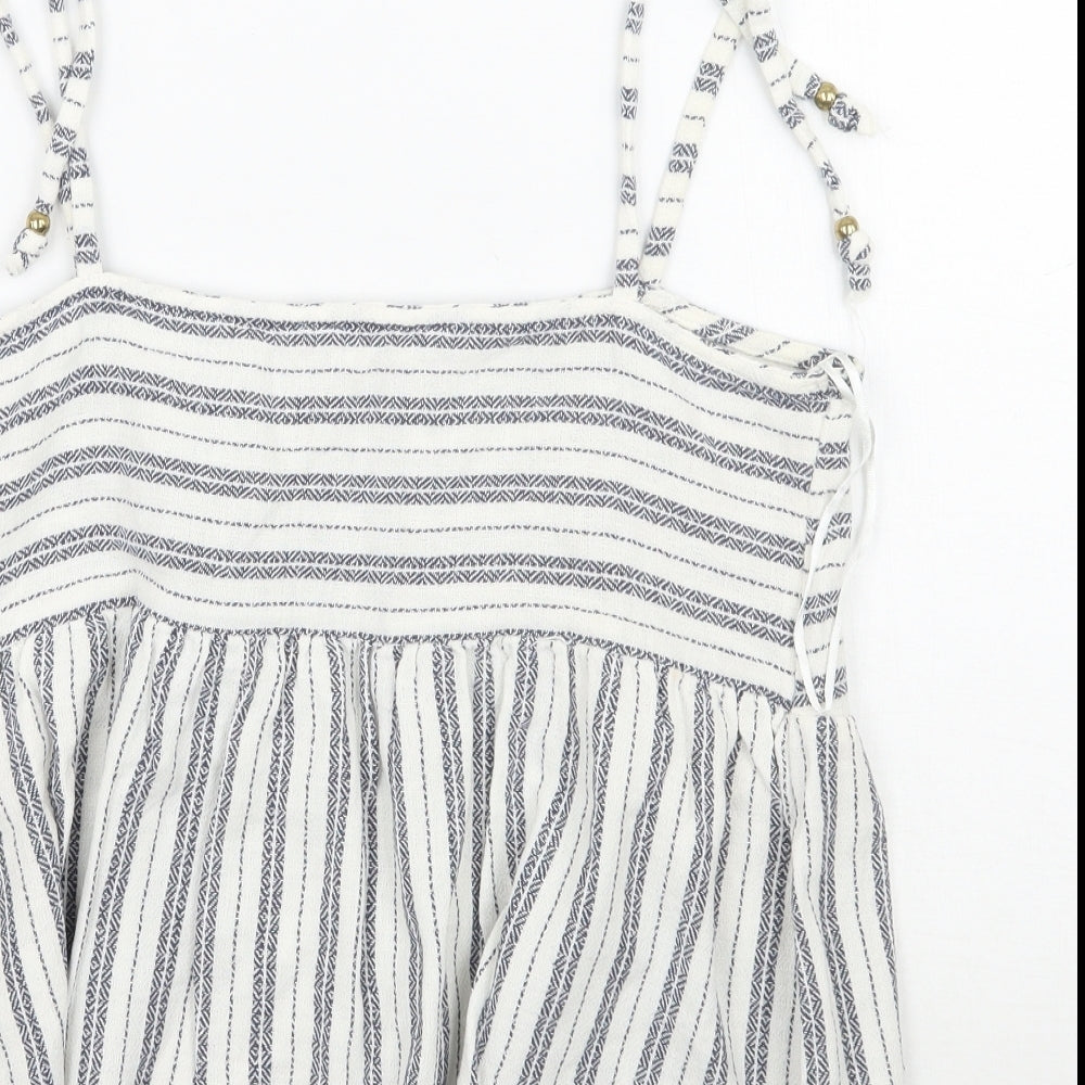 falmer heritage Womens White Striped  Basic Tank Size 10