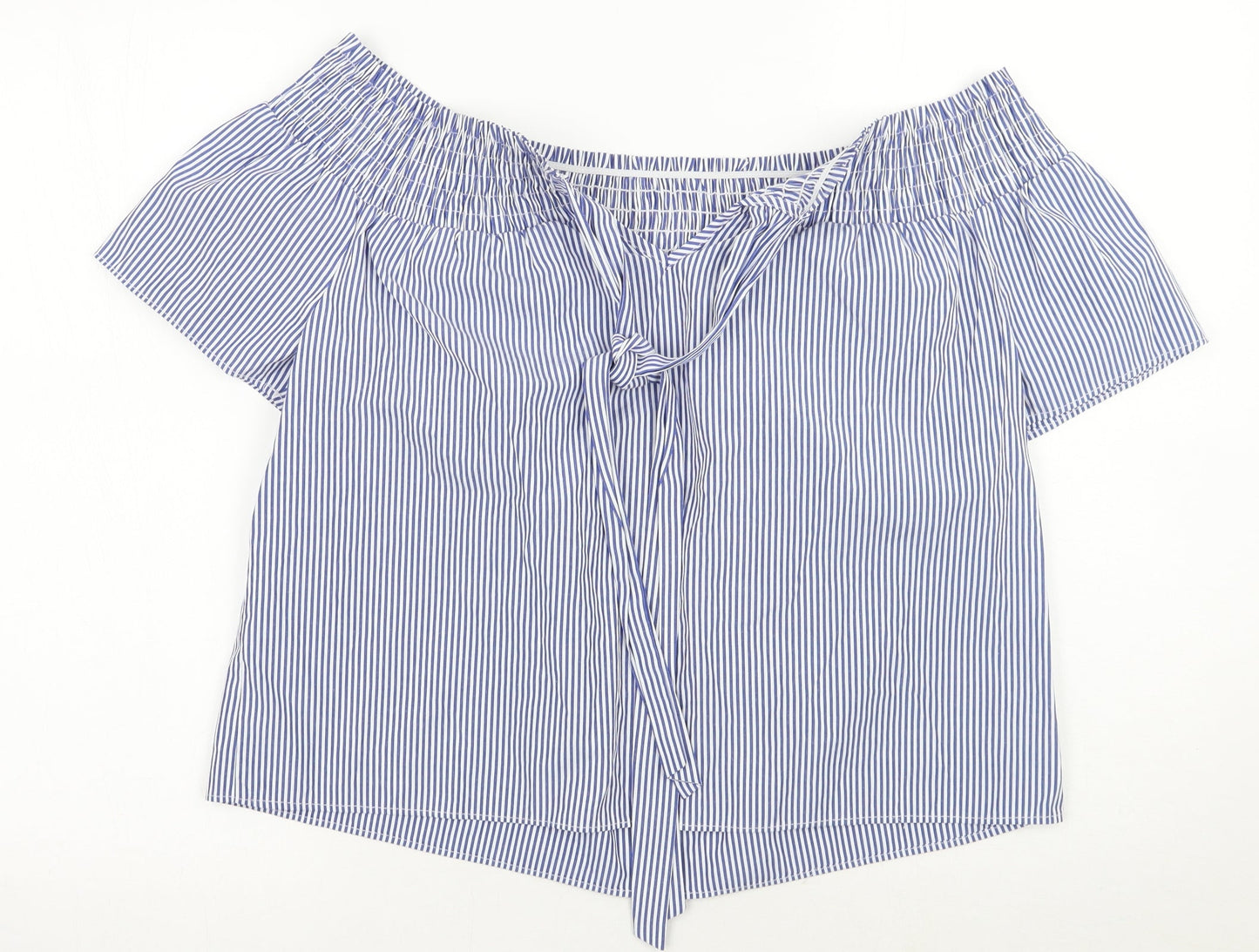 Dorothy Perkins Womens Blue Striped  Basic Blouse Size 12
