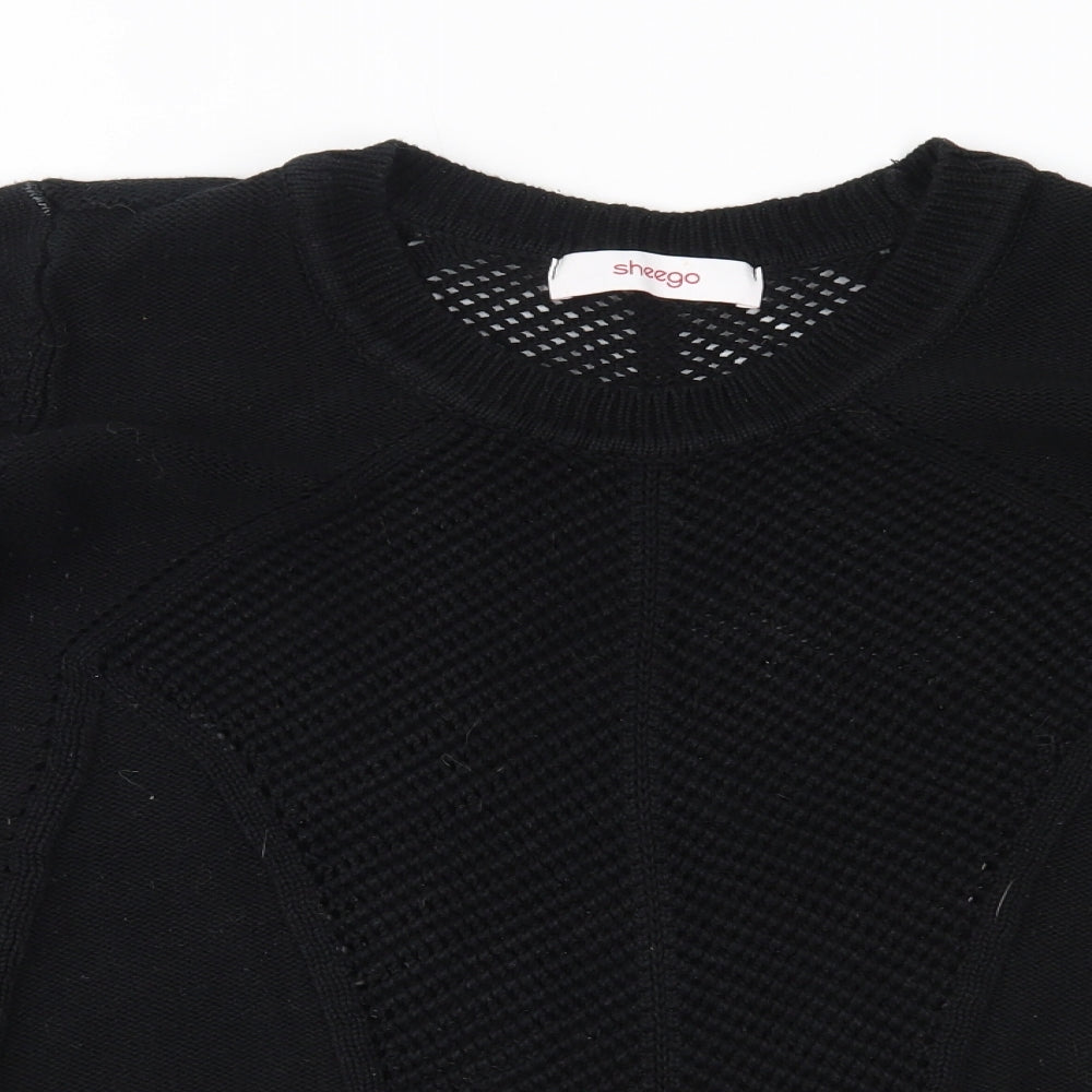 Sheego Womens Black   Pullover Jumper Size 14