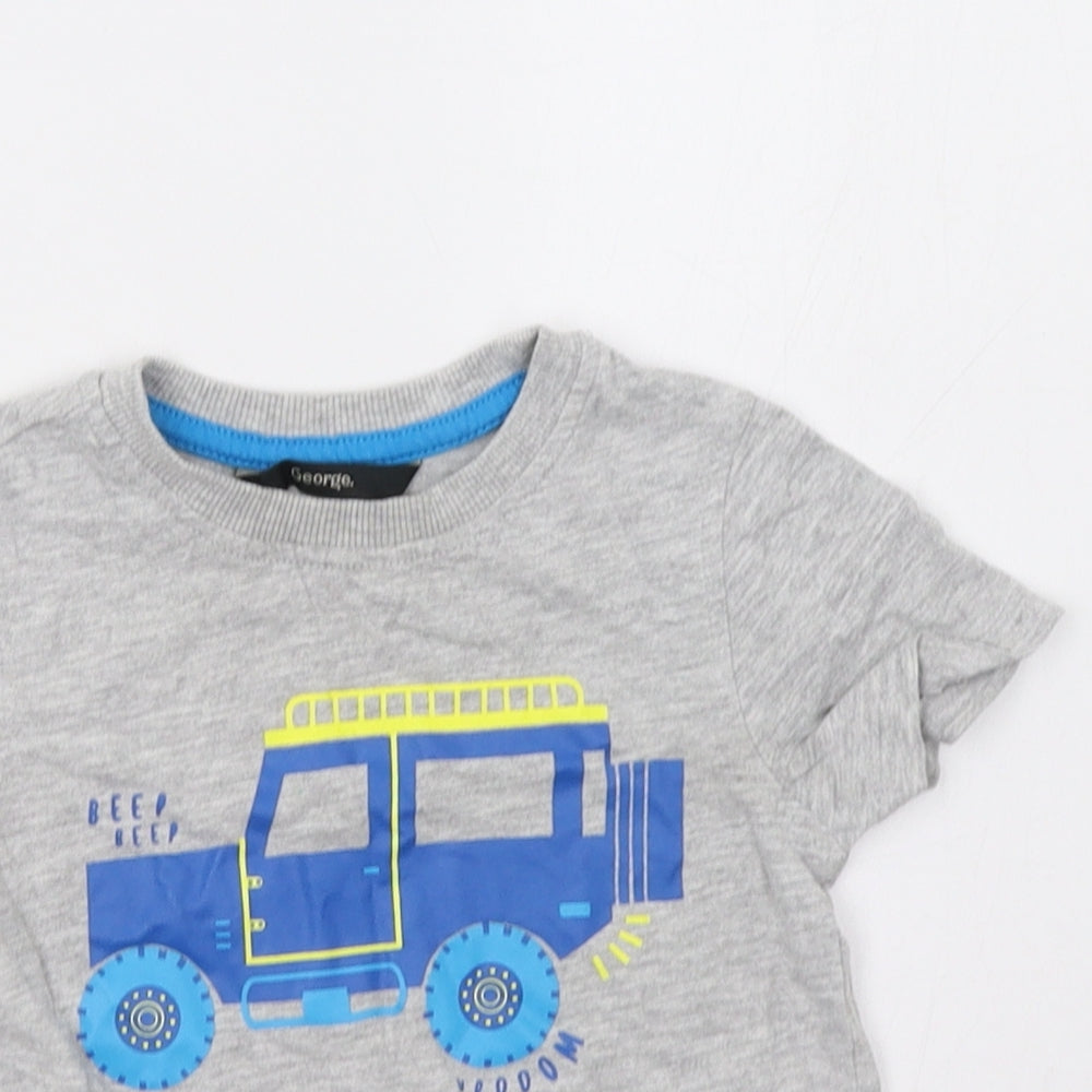 George Baby Grey   Basic Polo Size 12-18 Months  - Truck