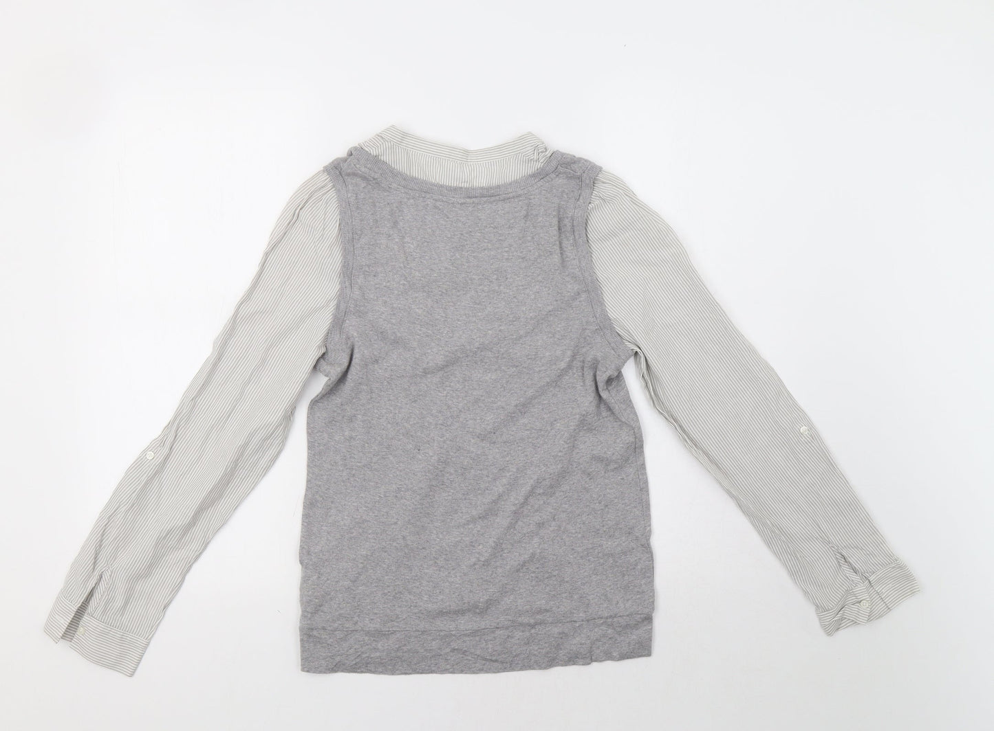 M&S Womens Grey Striped  Pullover Jumper Size 12