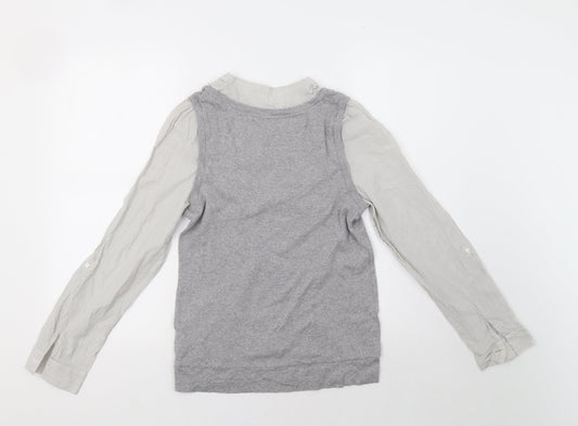 M&S Womens Grey Striped  Pullover Jumper Size 12