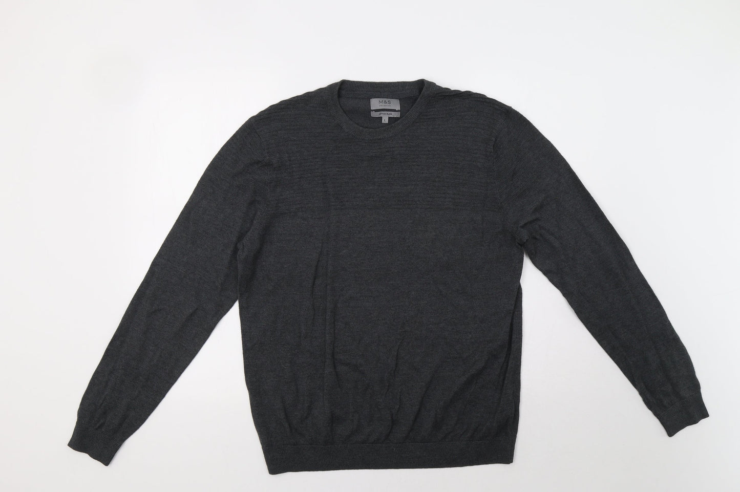 M&S Mens Grey   Pullover Jumper Size L