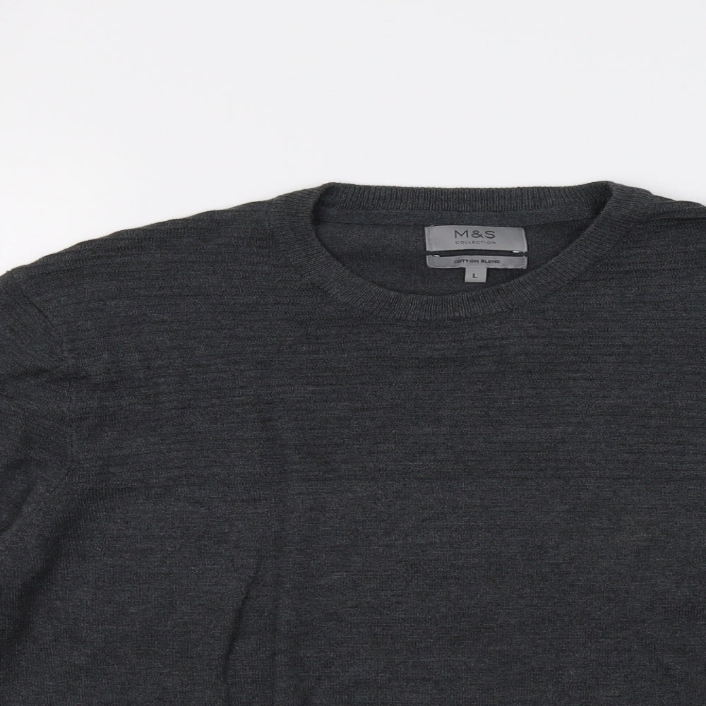 M&S Mens Grey   Pullover Jumper Size L