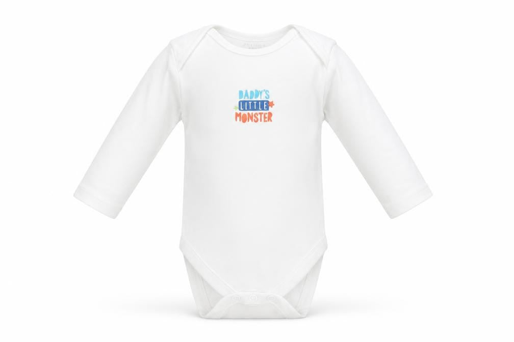 Primark Baby White   Babygrow One-Piece Size 3-6 Months  - DADDY'S LITTLE MONSTER