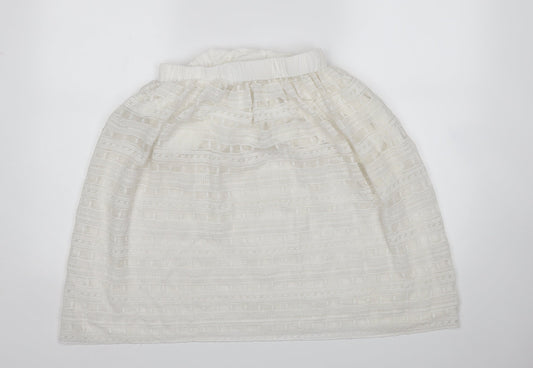 JCL Womens White   A-Line Skirt Size M