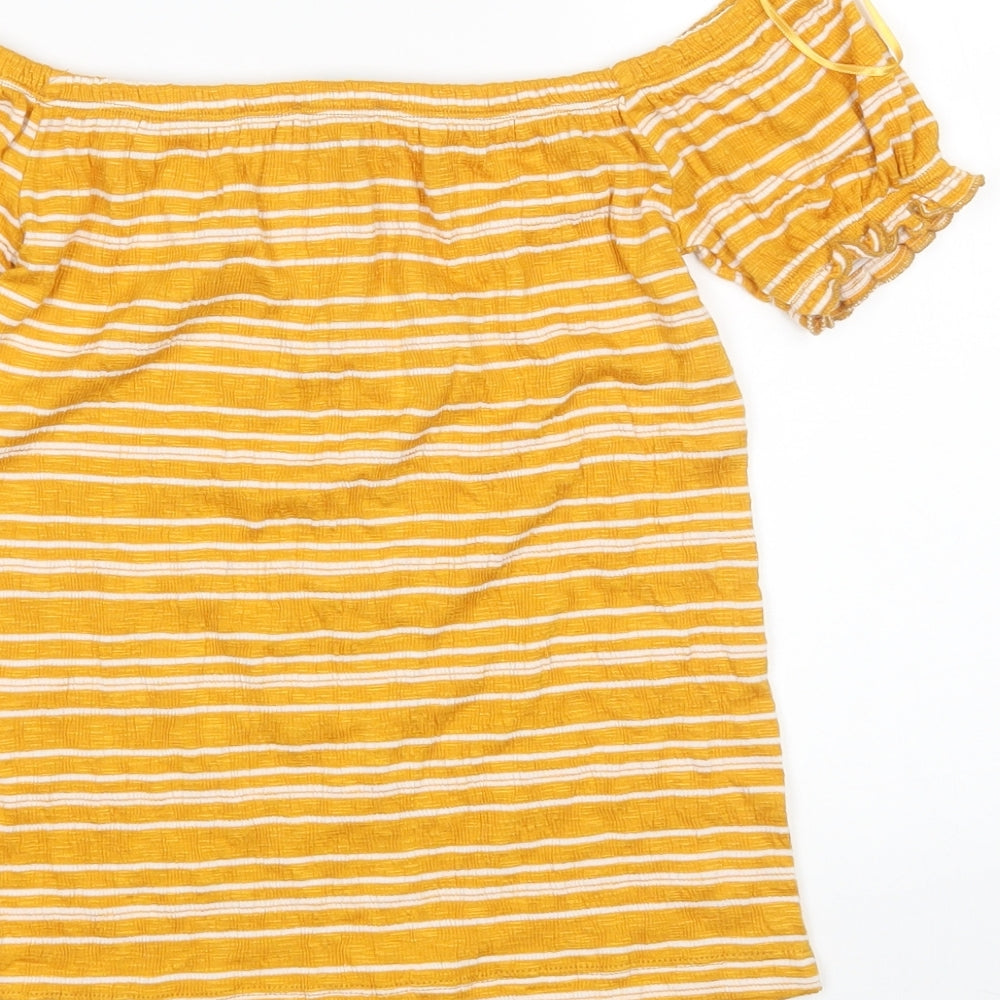 Select Womens Yellow Striped  Pullover Jumper Size 12