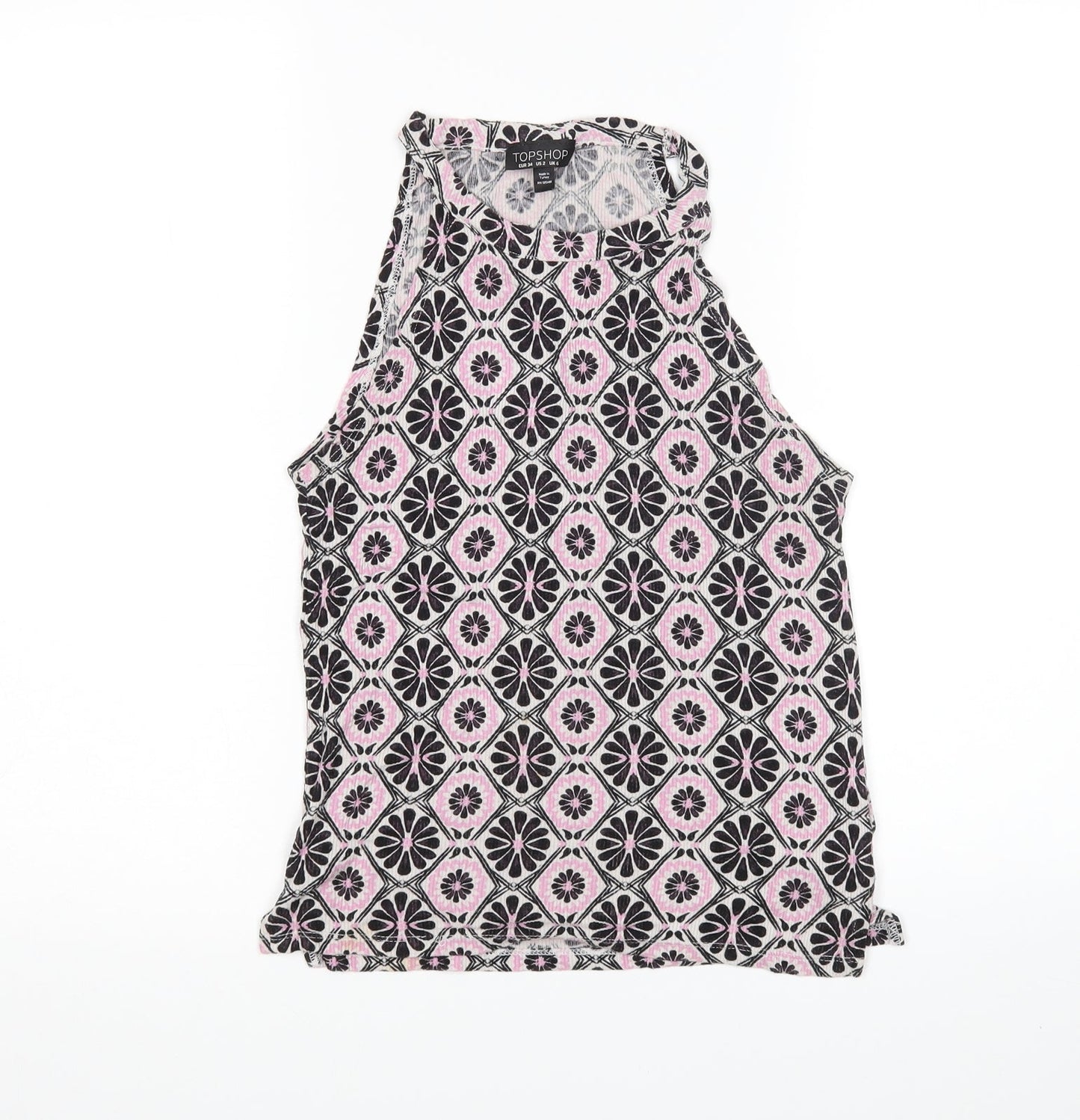 Topshop Womens Multicoloured Floral  Basic Tank Size 6