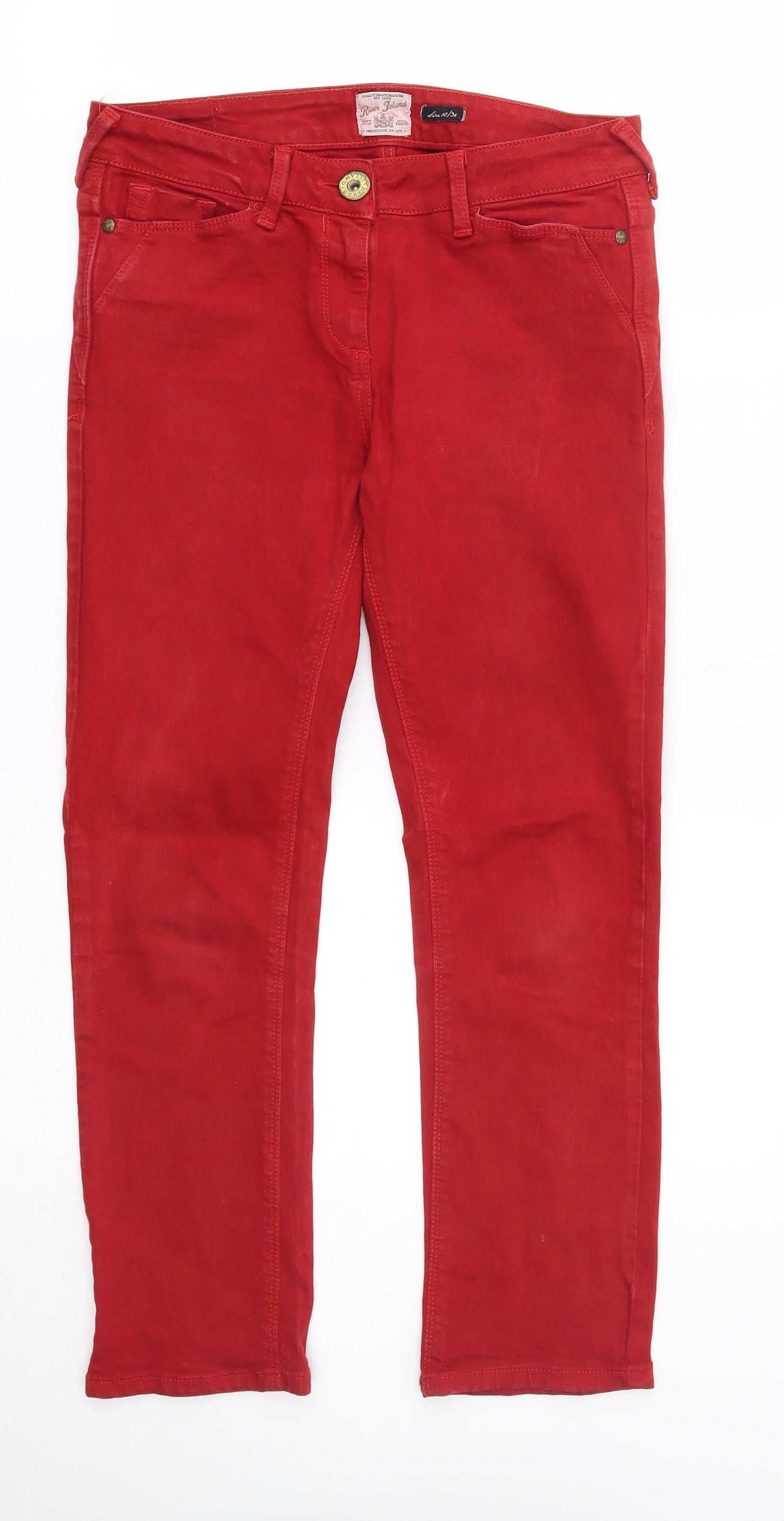 River islad Womens Red   Straight Jeans Size 10 L25 in