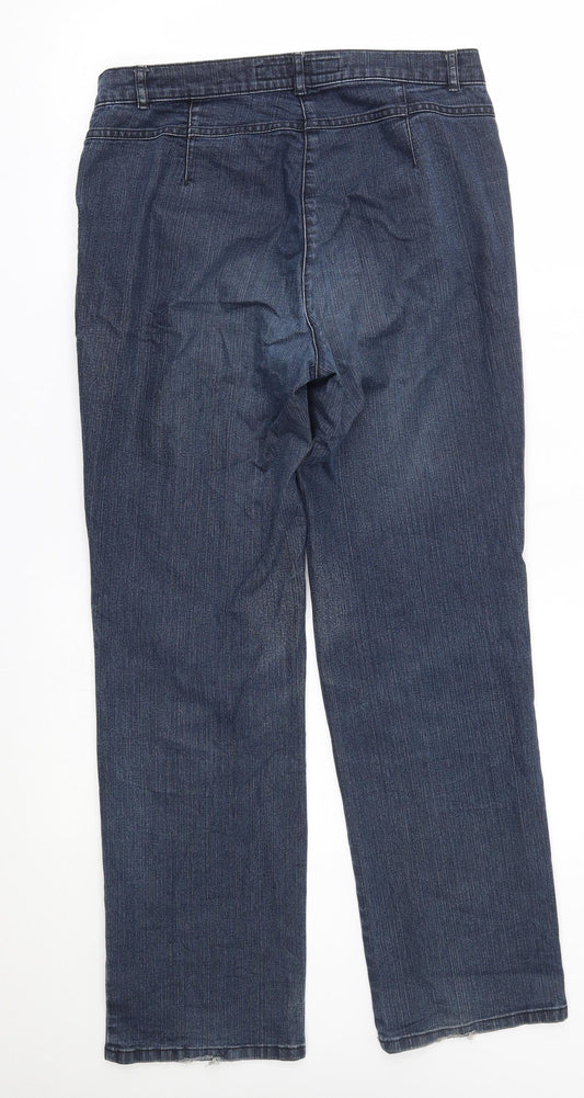 ZERRES Womens Blue   Straight Jeans Size 12 L28 in
