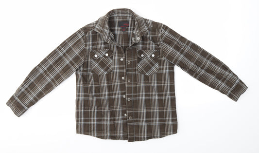 NEXT Boys Brown Check  Basic Button-Up Size 8 Years