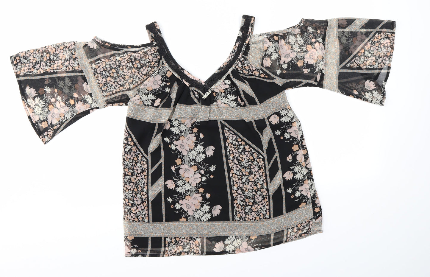Miss Selfridge Womens Multicoloured Floral  Basic Blouse Size 6