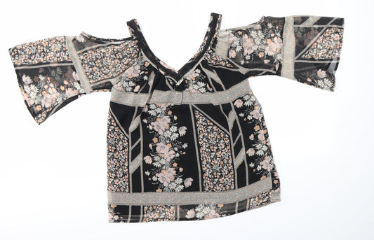 Miss Selfridge Womens Multicoloured Floral  Basic Blouse Size 6