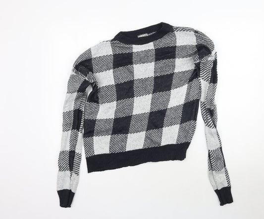 Beloved Womens Multicoloured Plaid Knit Pullover Jumper Size S