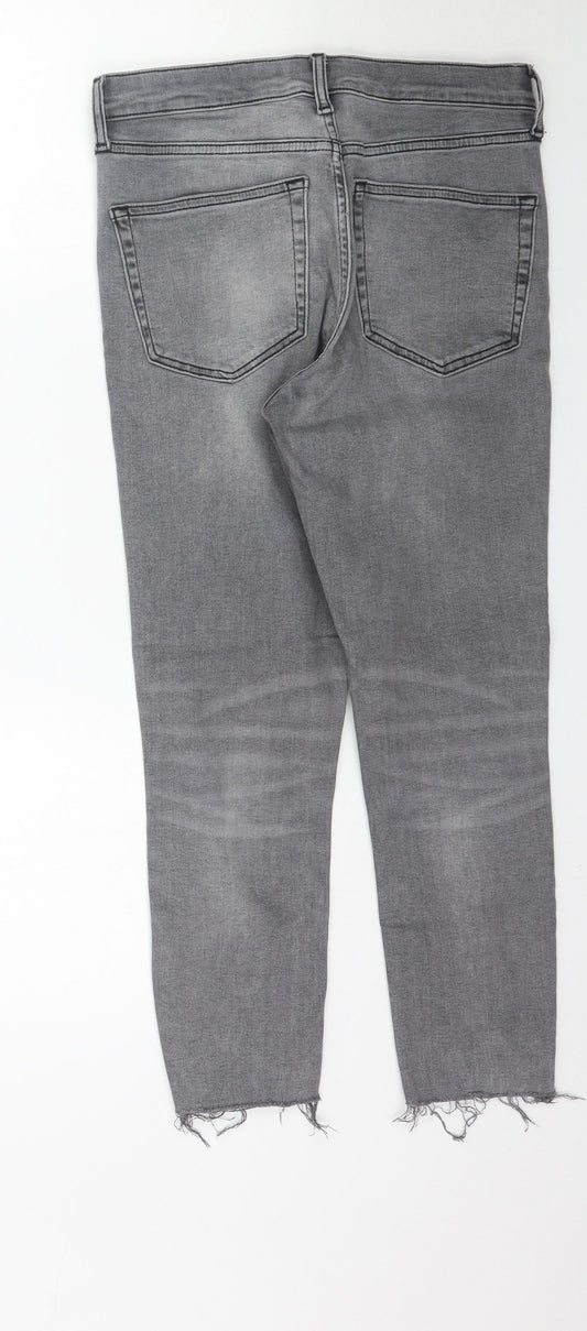Topshop Womens Grey  Denim Skinny Jeans Size 28 L24 in