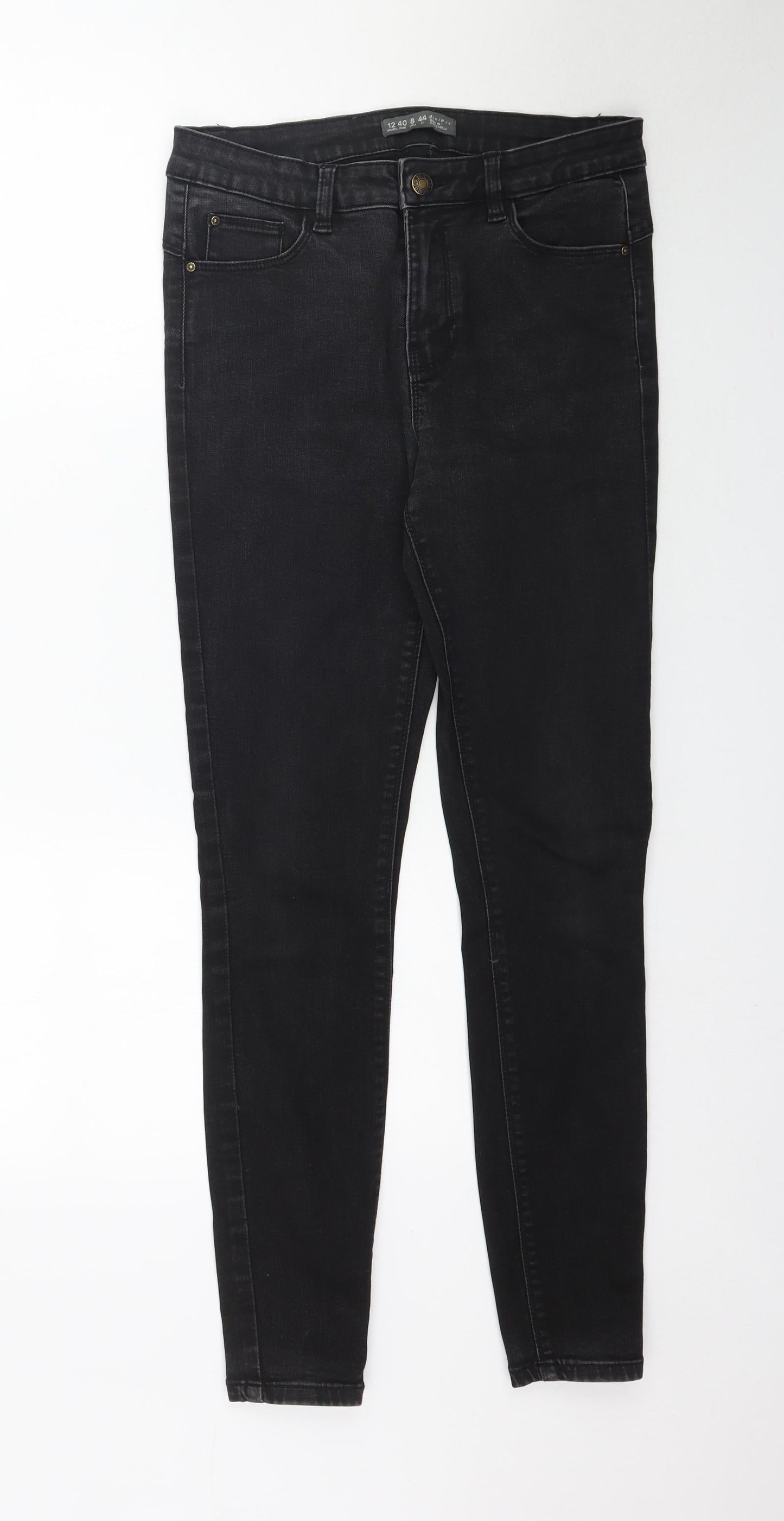 Denim Co. Womens Black  Denim Skinny Jeans Size 12 L30 in