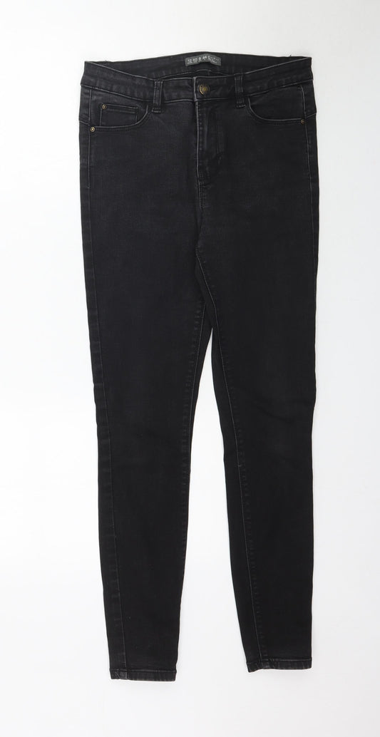 Denim Co. Womens Black  Denim Skinny Jeans Size 12 L30 in