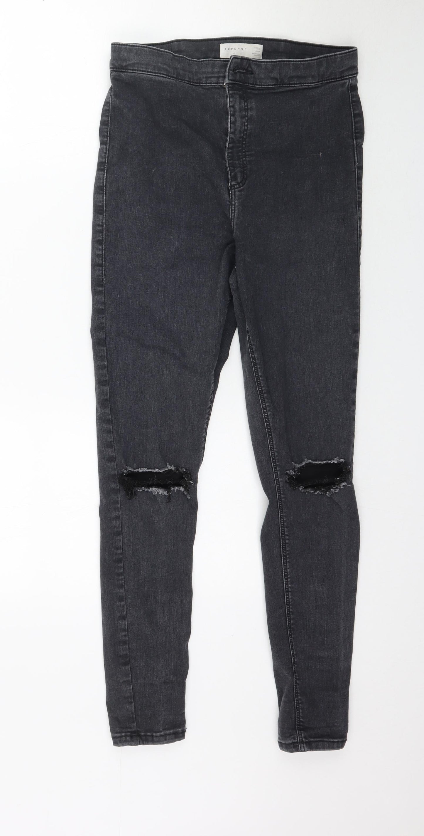Topshop Womens Black  Denim Skinny Jeans Size 32 L28 in